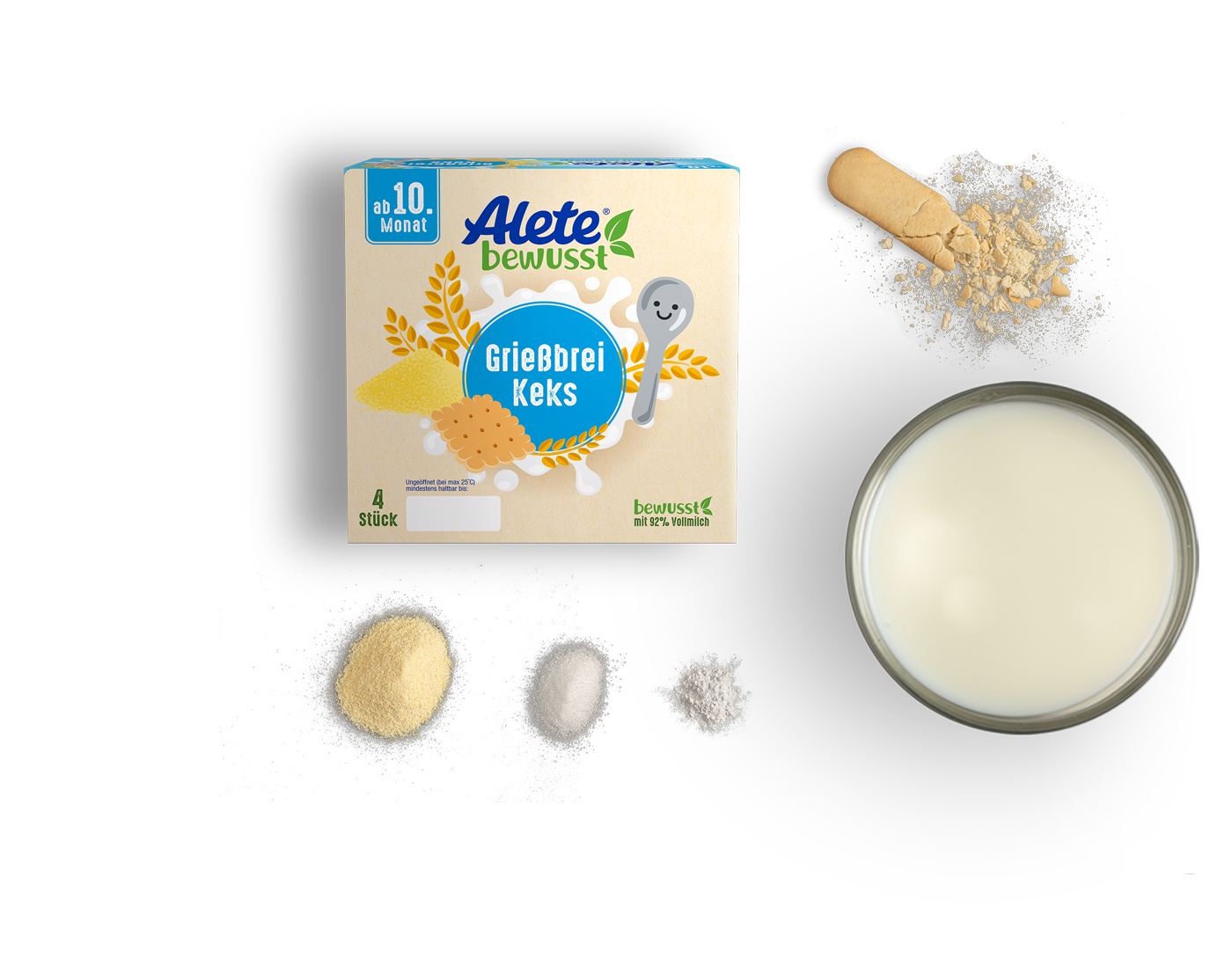 Alete Zusammensetzung Dessert Grießbrei Keks