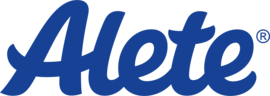Alete-Logo in blauer Schrift, symbolisiert Produkte für Babyernährung.